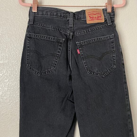 Levis Jeans Womens Size 24 Black 94 Baggy Relaxed Mid Rise Denim Y2K Gothic - Picture 7 of 11